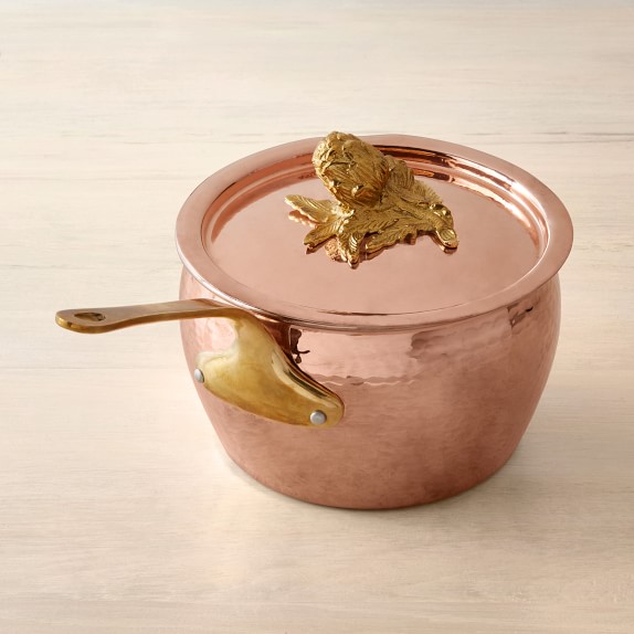 Ruffoni Historia Hammered Copper Saucepan with Artichoke Finial, 2 1/2-Qt.