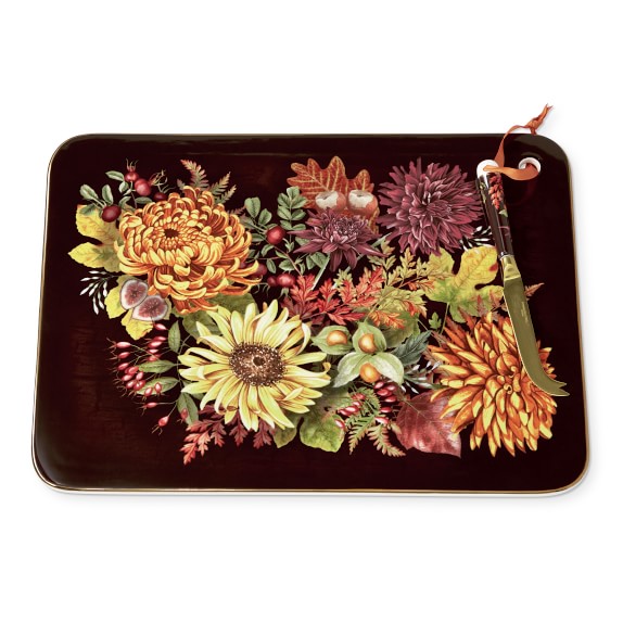 Harvest Bloom Cheese Board with Knife, Extra Large