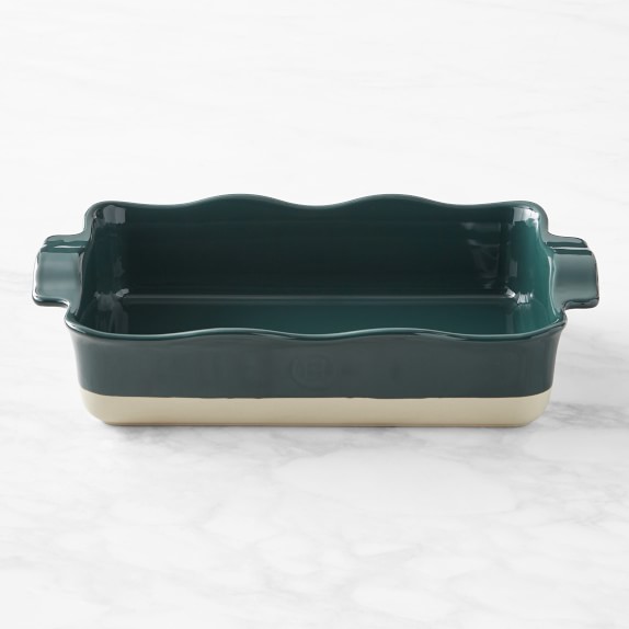Emile Henry Ruffled Rectangular Baker, Large, Spruce