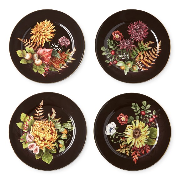 Harvest Bloom Salad Plates, Set of 4, Mixed