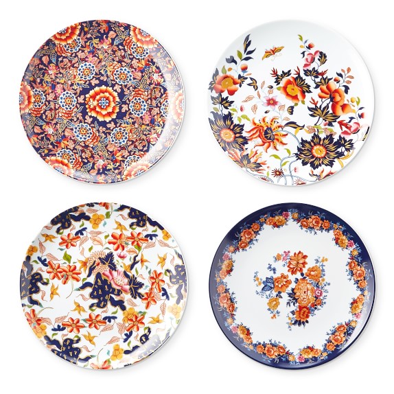 Fleur Salad Plates, Set of 4, Mixed