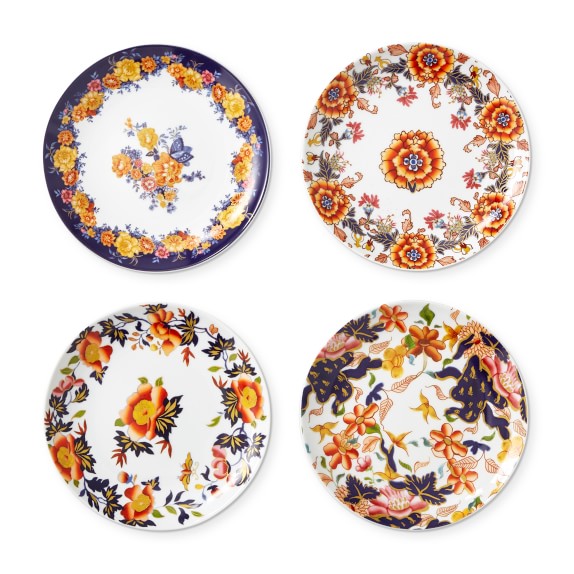 Fleur Appetizer Plates, Set of 4, Mixed