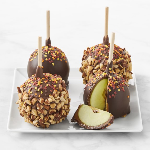 Fall Leaves Assorted Petite Caramel Apples, Set of 4