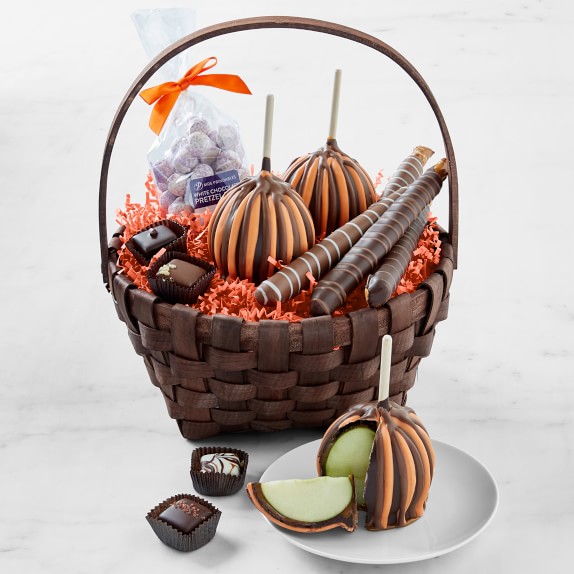 Halloween Caramel Apple Gift Basket, Small