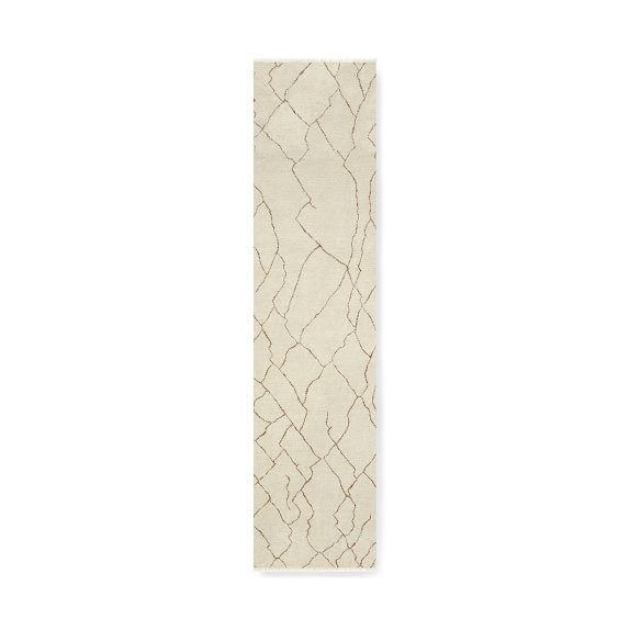 Made to Order Mountain Fog Hand Knotted Rug, 3x12', Ivory
