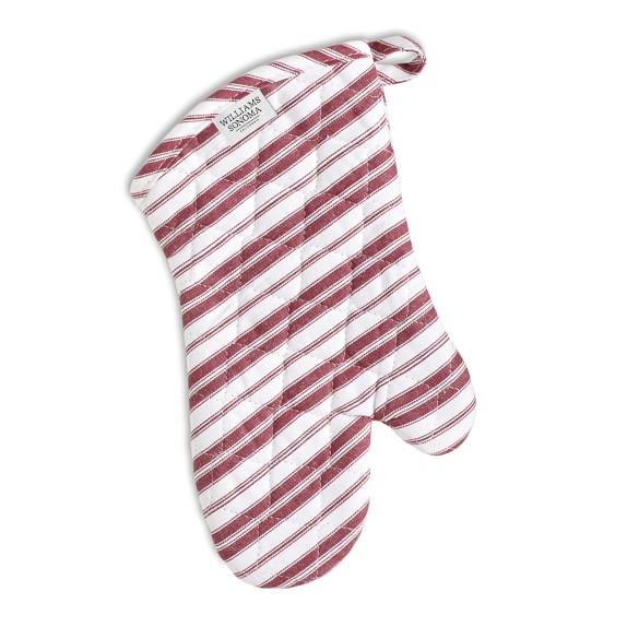 Williams Sonoma Striped Oven Mitt, Claret Red
