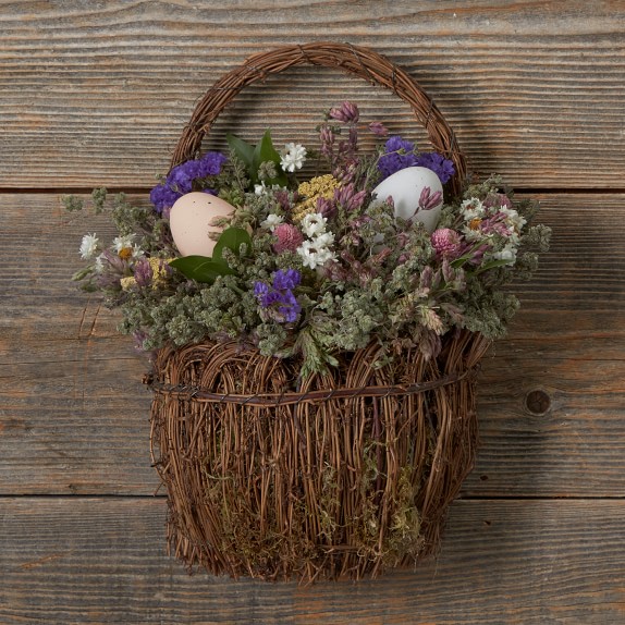 Easter Basket Door Wreath with Eggs
