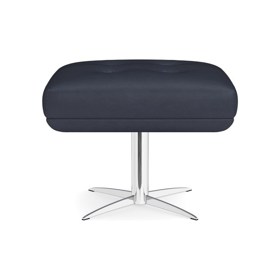 Archway Ottoman, Como Leather, Blue