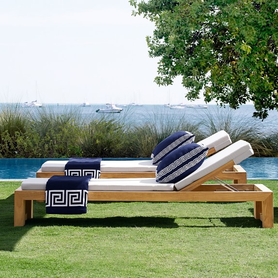 Larnaca Outdoor Teak Chaise Williams Sonoma