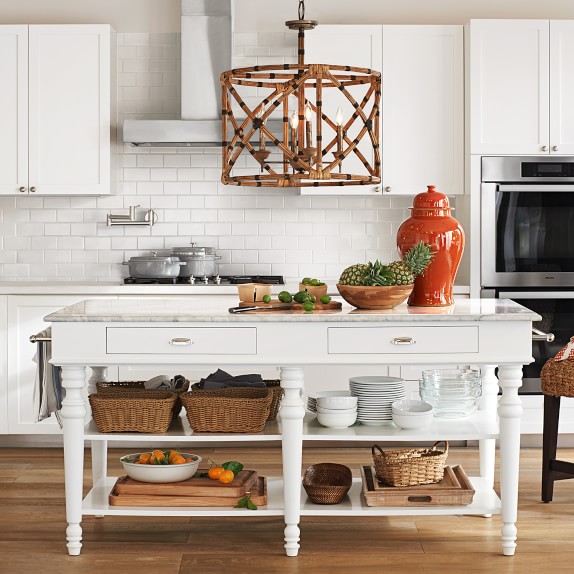 Larkspur Marble Top Kitchen Island