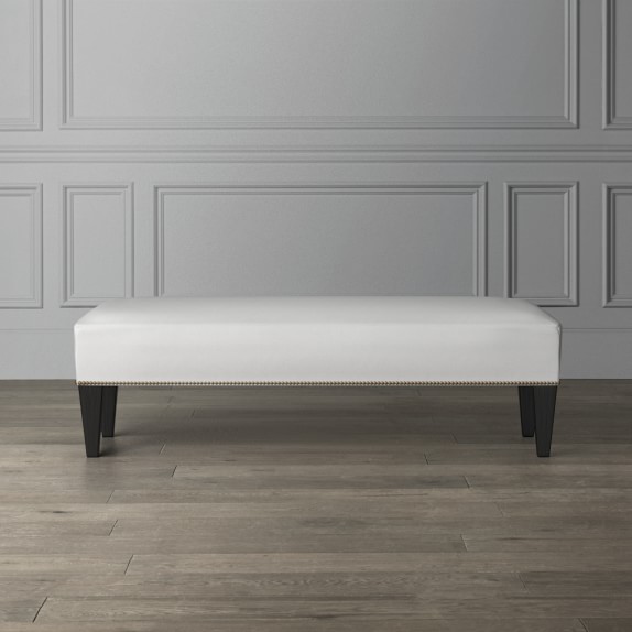 Fairfax Large Bench Ottoman, Tapered Leg with Smooth Top Williams Sonoma
