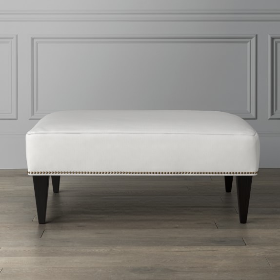 Fairfax Large Ottoman, Tapered Leg with Smooth Top Williams Sonoma