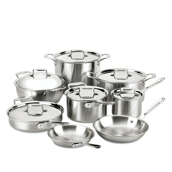 All-Clad d5 Brushed Stainless-Steel 14-Piece Cookware Set