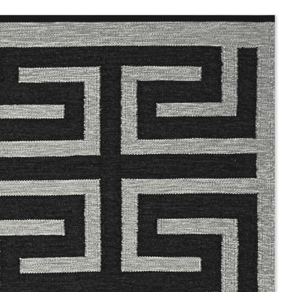 Perennials Greek Key Indoor Outdoor Rug Black