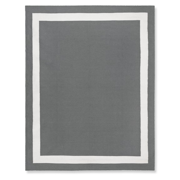 Solid Border Indoor Outdoor Rug Grey