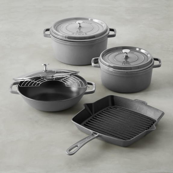 Staub Cast-Iron 7-Piece Cookware Set, Graphite
