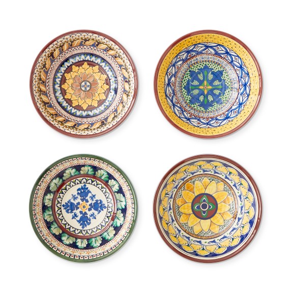 Sicily Outdoor Melamine Large Mixed Dipping Bowls, Set of 4
