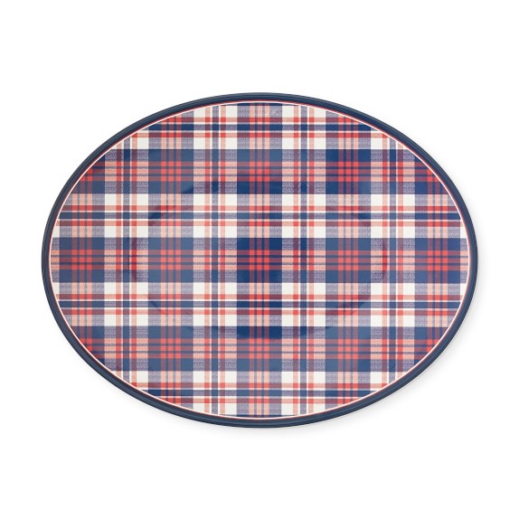 Newport Plaid Outdoor Melamine Serving Platter
