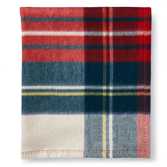 Plaid Lambswool Throw, 50