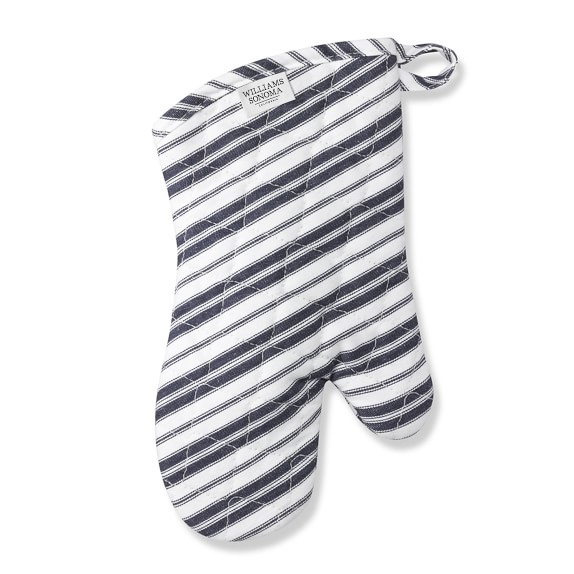 Williams Sonoma Striped Oven Mitt, Navy Blue