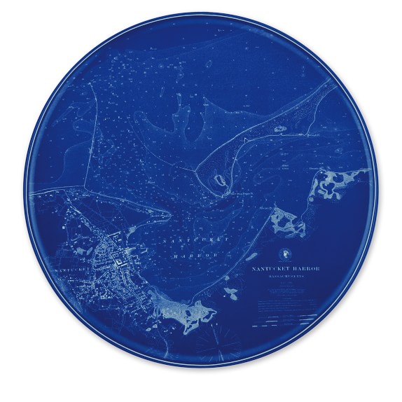 Chart Nantucket Blue Coupe Serving Platter