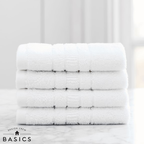Design Crew Basics Terry Cotton Washcloths, Set of 4