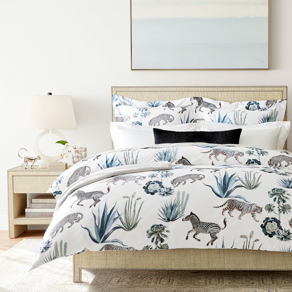 Zebra And Cheetah Printed Organic Duvet Cover Shams Williams