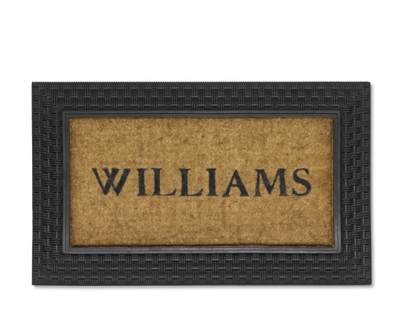 Personalized Basketweave Rubber Coir Doormats Williams Sonoma