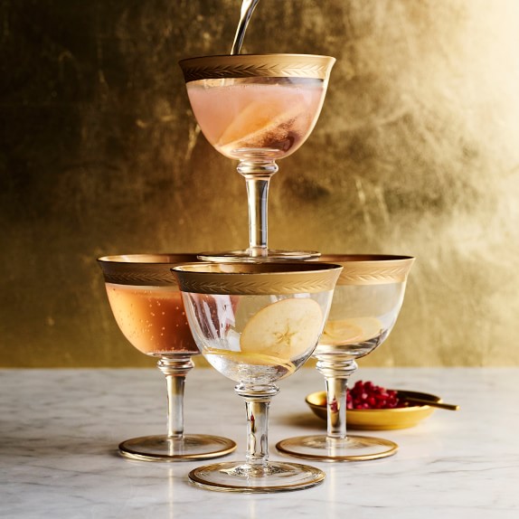 Gold Rim Coupe Glass Williams Sonoma