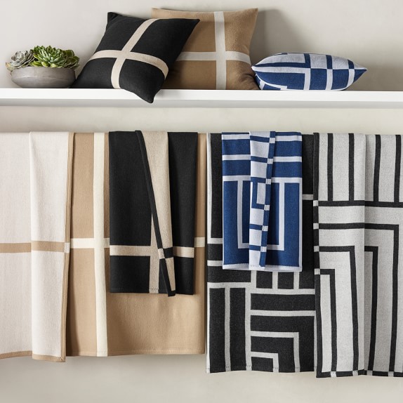 Cashmere & Wool Equestrian Pillow Cover, Black Williams Sonoma