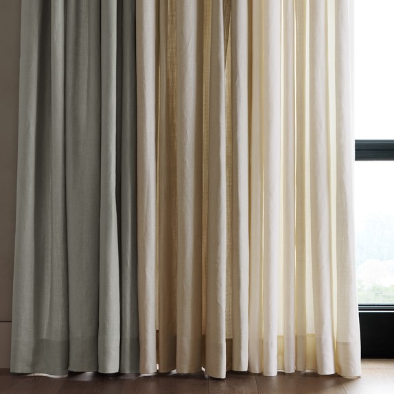 Ivory Belgian Linen Pinch Pleat Curtains Williams Sonoma