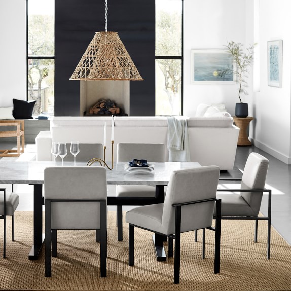 Mercer Rectangular Dining Table With Carrara Marble Top