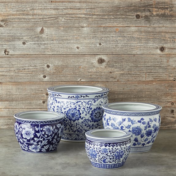Blue White Ceramic Planter Small Blue White Ceramic Planter Small
