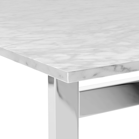 Mercer Rectangular Dining Table With Carrara Marble Top Mercer Rectangular Dining Table With Carrara Marble Top