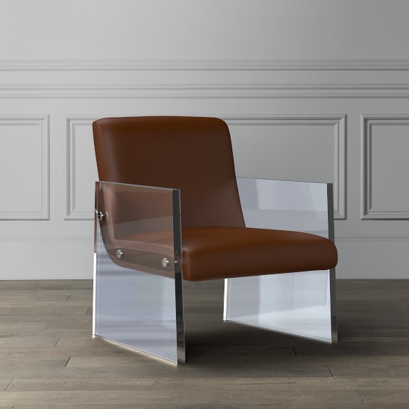 Carmel Acrylic Leather Armchair Williams Sonoma