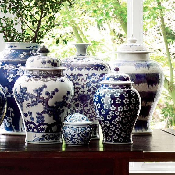 Blue White Swallowtail Ginger Jar Blue White Swallowtail Ginger Jar