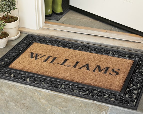 Personalized Rubber Scroll Coir Doormats