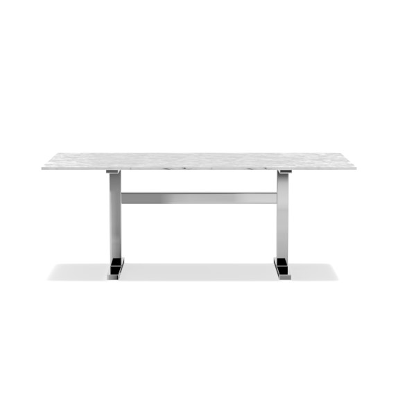 Mercer Rectangular Dining Table With Carrara Marble Top Mercer Rectangular Dining Table With Carrara Marble Top