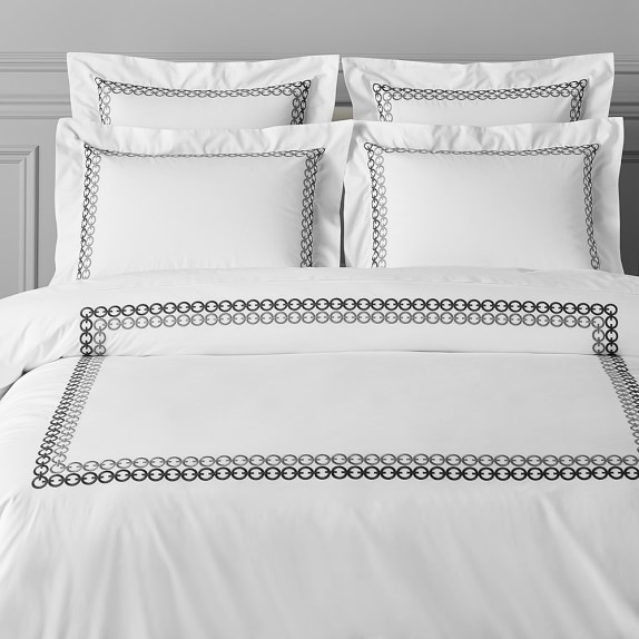 Chain Link Embroidered Duvet Cover Shams Williams Sonoma