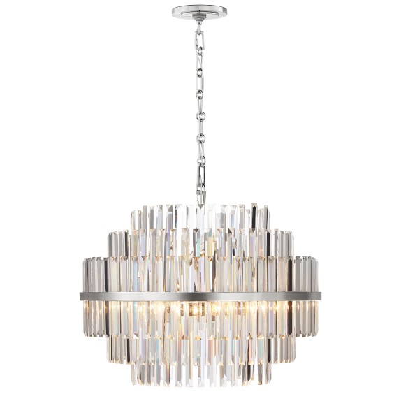Vienna 22 Round Polished Nickel Crystal Chandelier Williams Sonoma