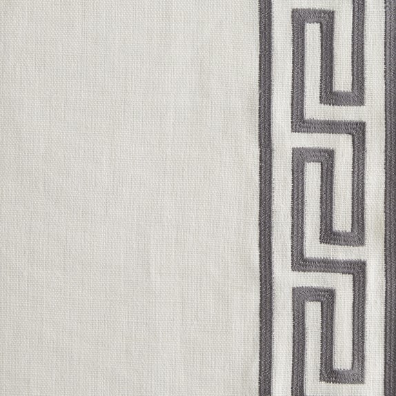 Grey Greek Key Linen Curtains Williams Sonoma