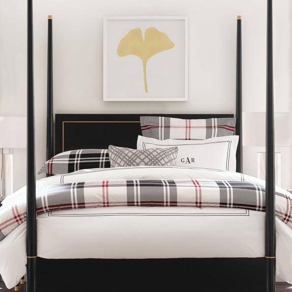 Highland Printed Flannel Duvet Cover Shams Black Williams Sonoma