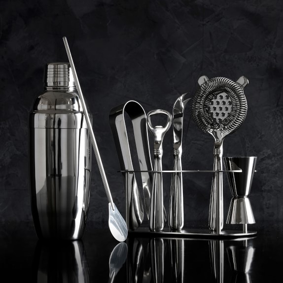 Insulated Tail Shaker Stainless Steel Bar Tool Set With Stand Insulated Tail Shaker Stainless Steel Bar Tool Set With Stand