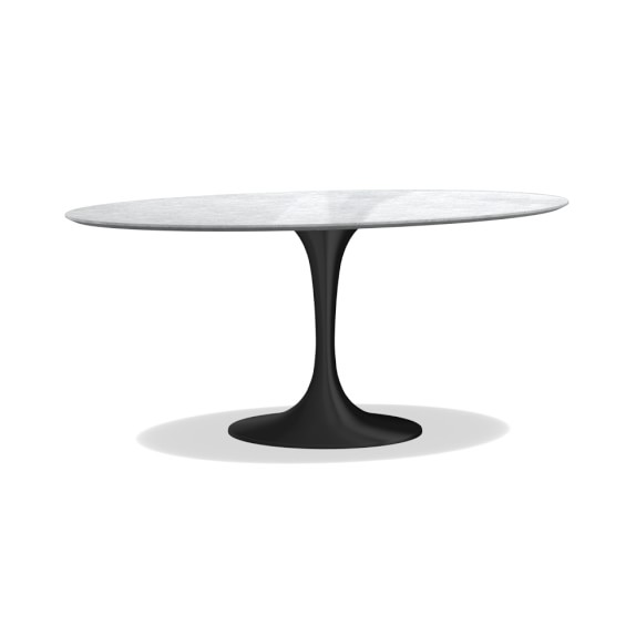 Tulip Pedestal Oval Dining Table Aged Bronze Base