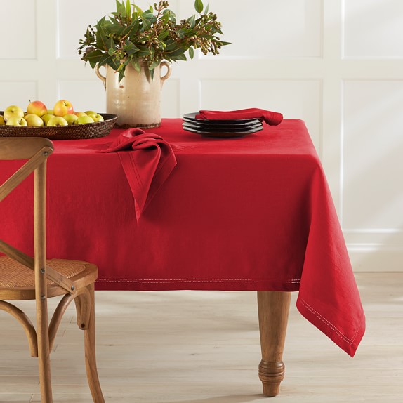 Linen Double Hemstitch Tablecloth, 70
