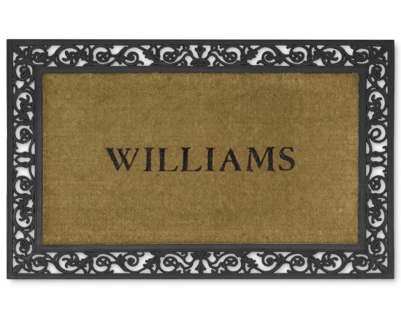 Personalized Rubber Scroll Coir Doormats Williams Sonoma