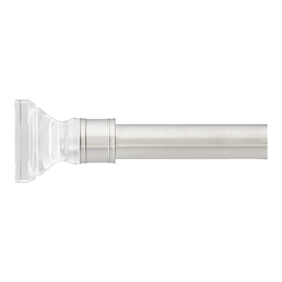 Crystal Finials, Set of 2, Square, Polished Nickel