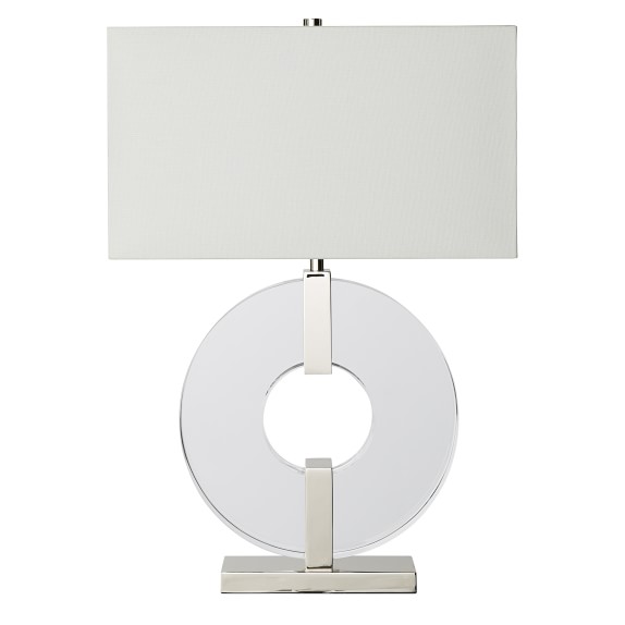Venice Crystal Ring Table Lamp Polished Nickel