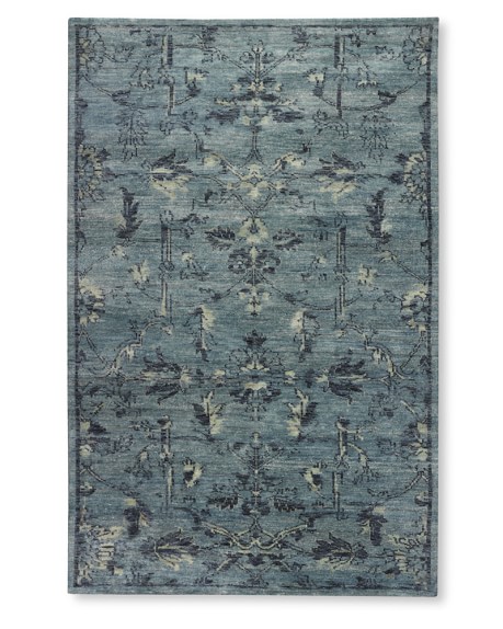 Made to Order Coastal Breeze Hand Knotted Rug, 3' X 10', Blue/Gray