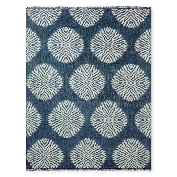 Bori Hand Knotted Rug, 6x9', Peacoat